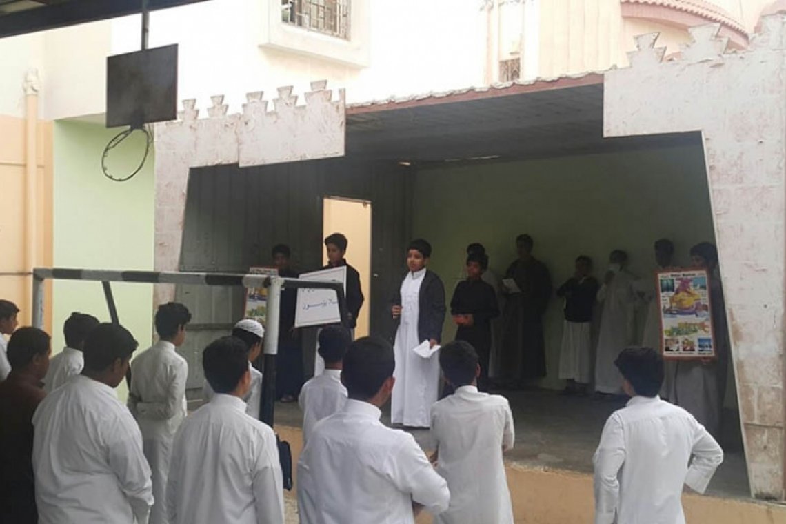 استجابة لدعوة الاتحاد وتحت شعار " الماء نعمه من الله فلنحافظ عليها " متوسطة عمرو بن العاص ومدرسه عبدالله بن الزبير  تطلق مبادرة لترشيد استهلاك المياه - السعودية